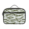 Green And White Tiger Stripe Camo Print Portable Lunch Bag