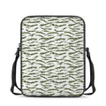 Green And White Tiger Stripe Camo Print Rectangular Crossbody Bag