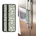 Green And White Tiger Stripe Camo Print Refrigerator Handle Covers