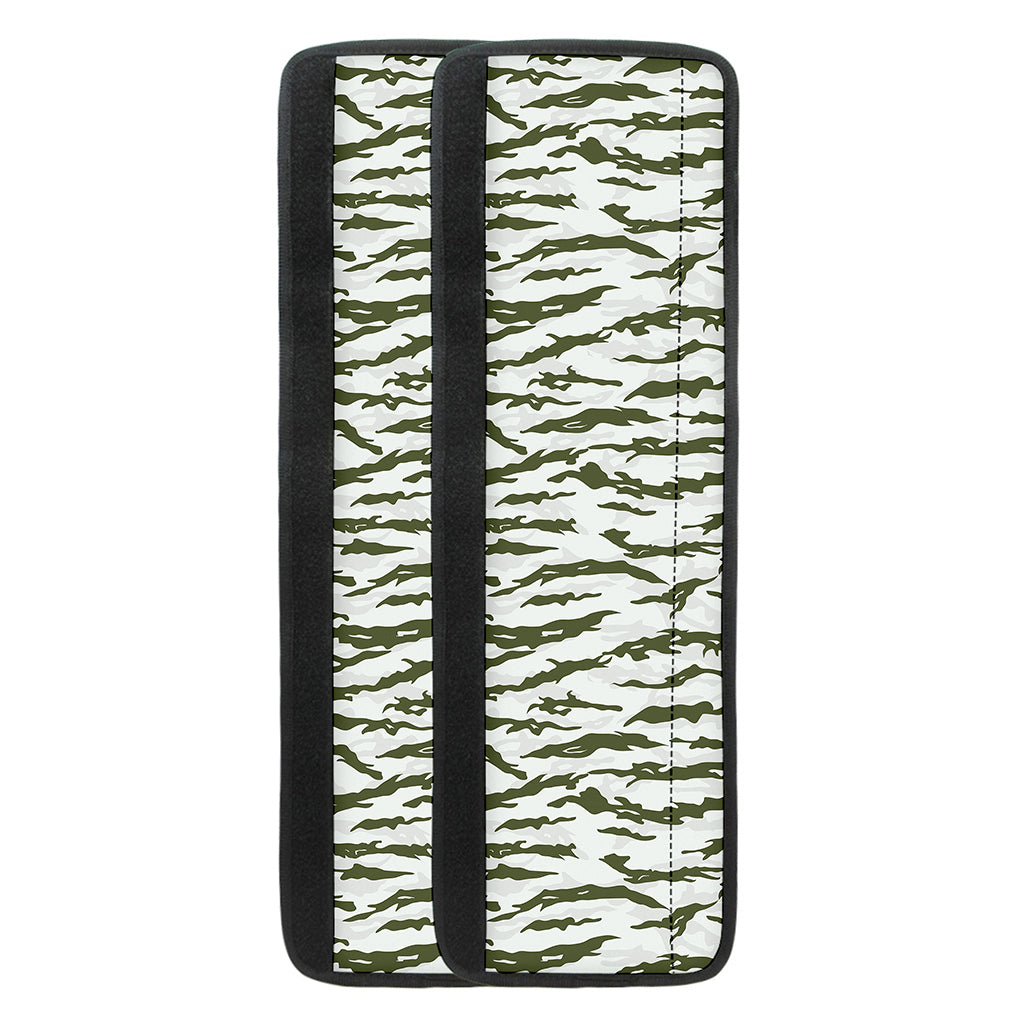 Green And White Tiger Stripe Camo Print Refrigerator Handle Covers