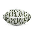 Green And White Tiger Stripe Camo Print Rugby Ball