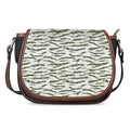 Green And White Tiger Stripe Camo Print Saddle Bag