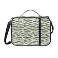 Green And White Tiger Stripe Camo Print Shoulder Strap Bible Bag