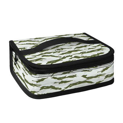 Green And White Tiger Stripe Camo Print Small Lunch Bag
