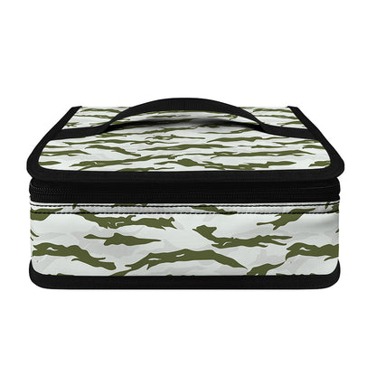 Green And White Tiger Stripe Camo Print Small Lunch Bag