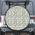 Green And White Tiger Stripe Camo Print Tire Cover