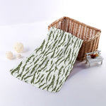 Green And White Tiger Stripe Camo Print Towel
