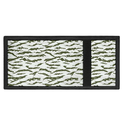 Green And White Tiger Stripe Camo Print Trifold Wallet
