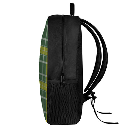 Green And Yellow Stewart Tartan Print 17 Inch Backpack