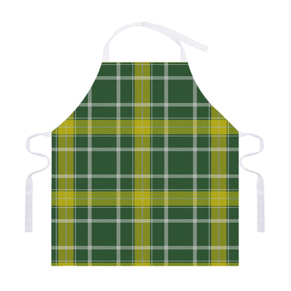 Green And Yellow Stewart Tartan Print Adjustable Apron