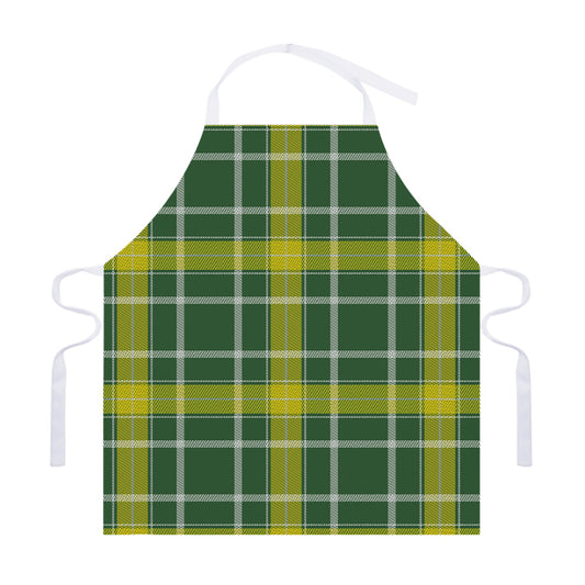 Green And Yellow Stewart Tartan Print Adjustable Apron