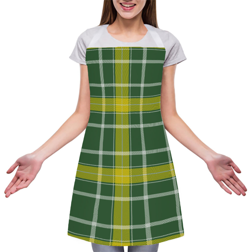 Green And Yellow Stewart Tartan Print Adjustable Apron