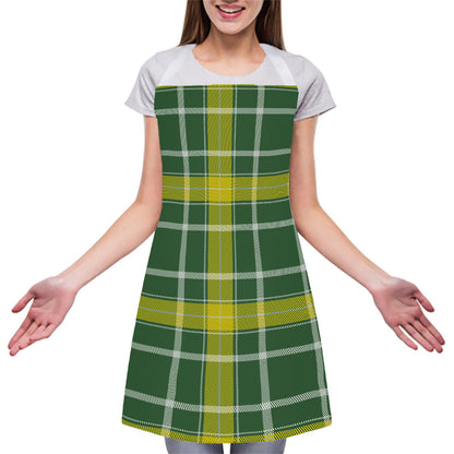 Green And Yellow Stewart Tartan Print Adjustable Apron