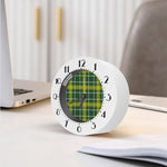 Green And Yellow Stewart Tartan Print Alarm Clock