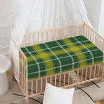 Green And Yellow Stewart Tartan Print Baby Crib Sheet