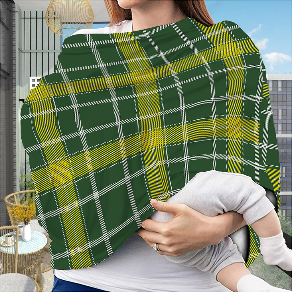 Green And Yellow Stewart Tartan Print Baby Seat Cover