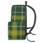 Green And Yellow Stewart Tartan Print Backpack