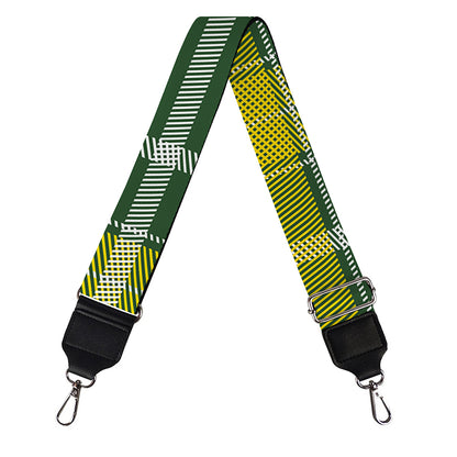 Green And Yellow Stewart Tartan Print Bag Strap