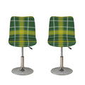 Green And Yellow Stewart Tartan Print Bar Stool Covers