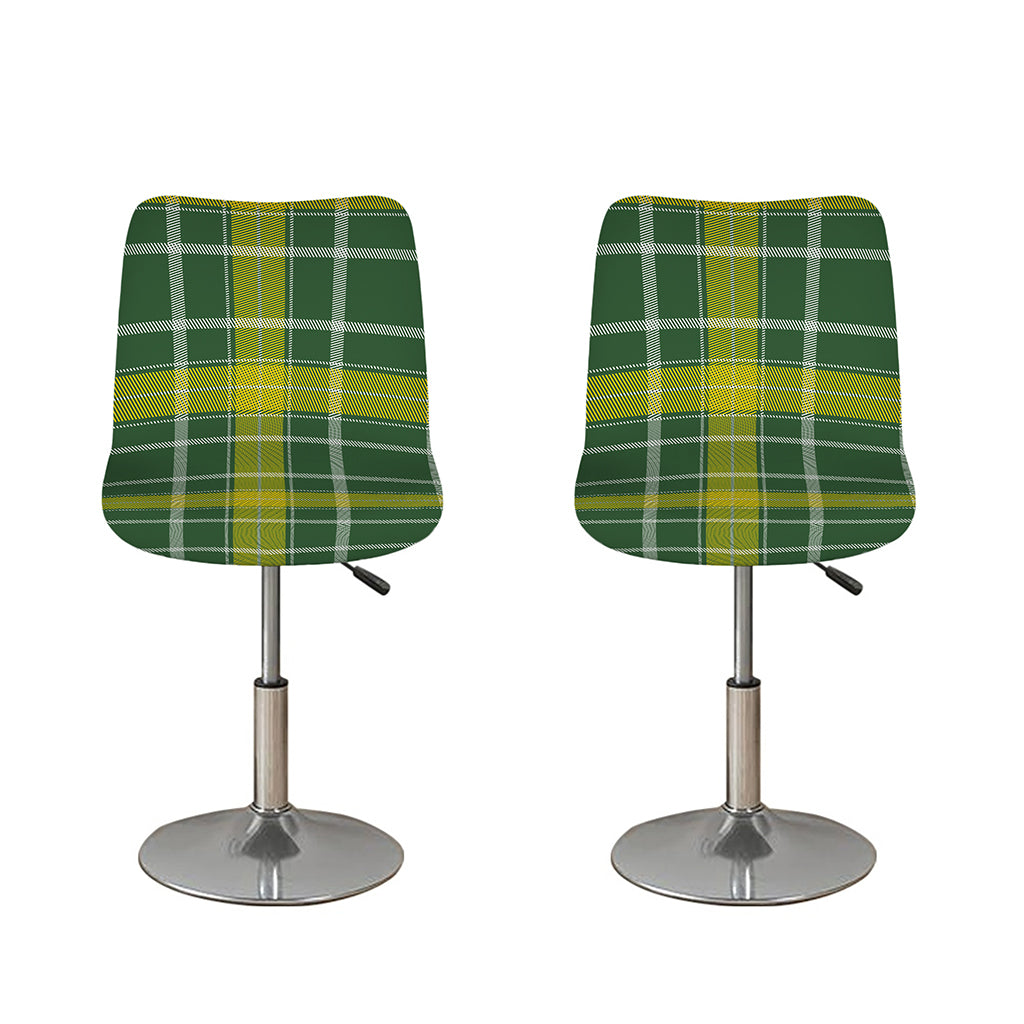 Green And Yellow Stewart Tartan Print Bar Stool Covers