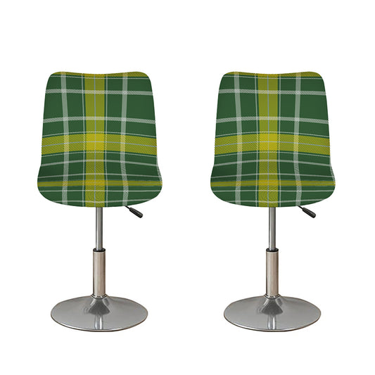 Green And Yellow Stewart Tartan Print Bar Stool Covers