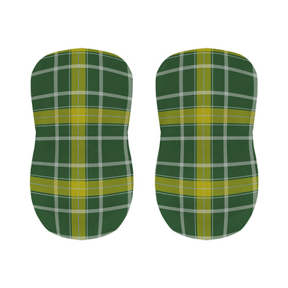Green And Yellow Stewart Tartan Print Bar Stool Covers