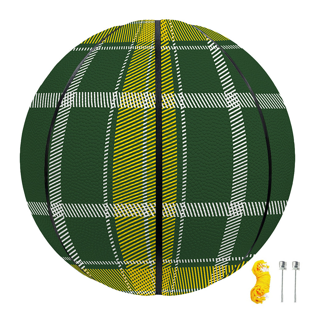 Green And Yellow Stewart Tartan Print Basketball