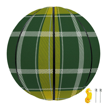 Green And Yellow Stewart Tartan Print Basketball