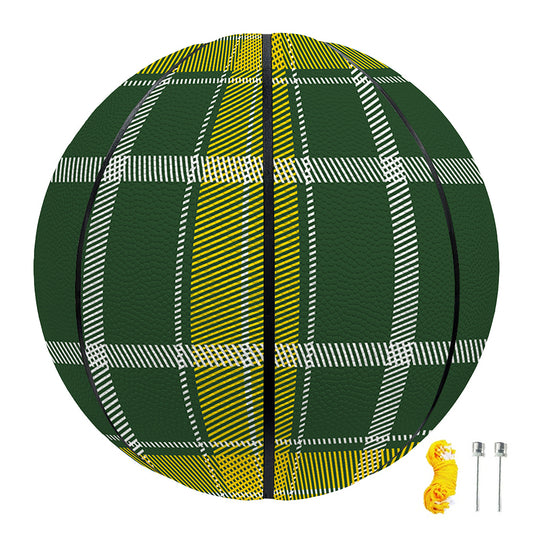 Green And Yellow Stewart Tartan Print Basketball
