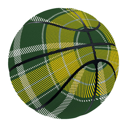 Green And Yellow Stewart Tartan Print Basketball