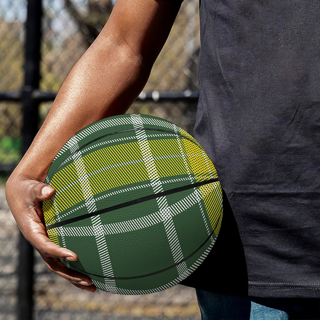 Green And Yellow Stewart Tartan Print Basketball