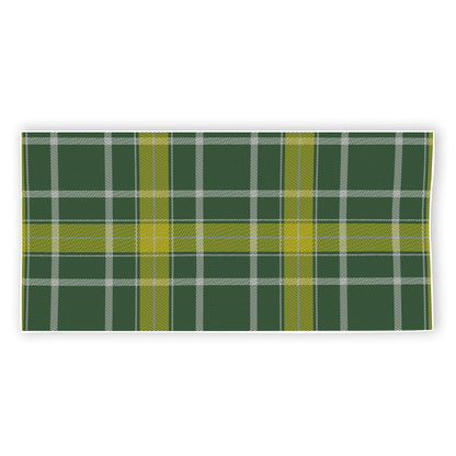 Green And Yellow Stewart Tartan Print Beach Towel