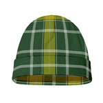 Green And Yellow Stewart Tartan Print Beanie