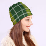 Green And Yellow Stewart Tartan Print Beanie