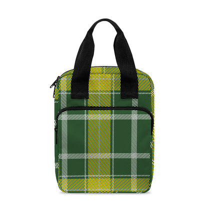 Green And Yellow Stewart Tartan Print Bible Tote Bag