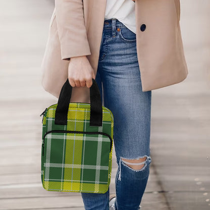 Green And Yellow Stewart Tartan Print Bible Tote Bag
