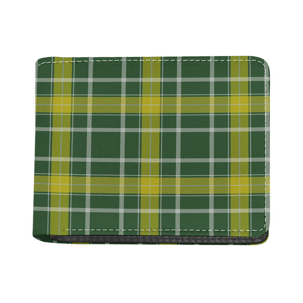 Green And Yellow Stewart Tartan Print Bifold Wallet
