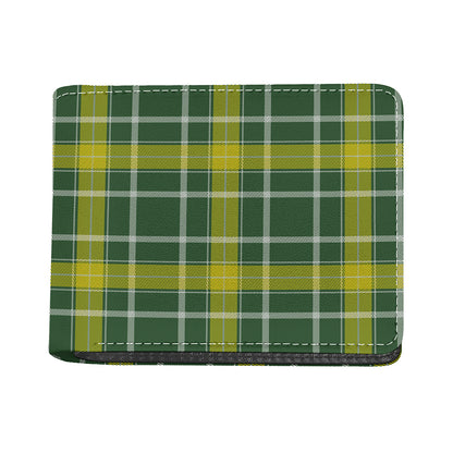 Green And Yellow Stewart Tartan Print Bifold Wallet