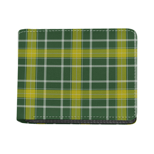 Green And Yellow Stewart Tartan Print Bifold Wallet