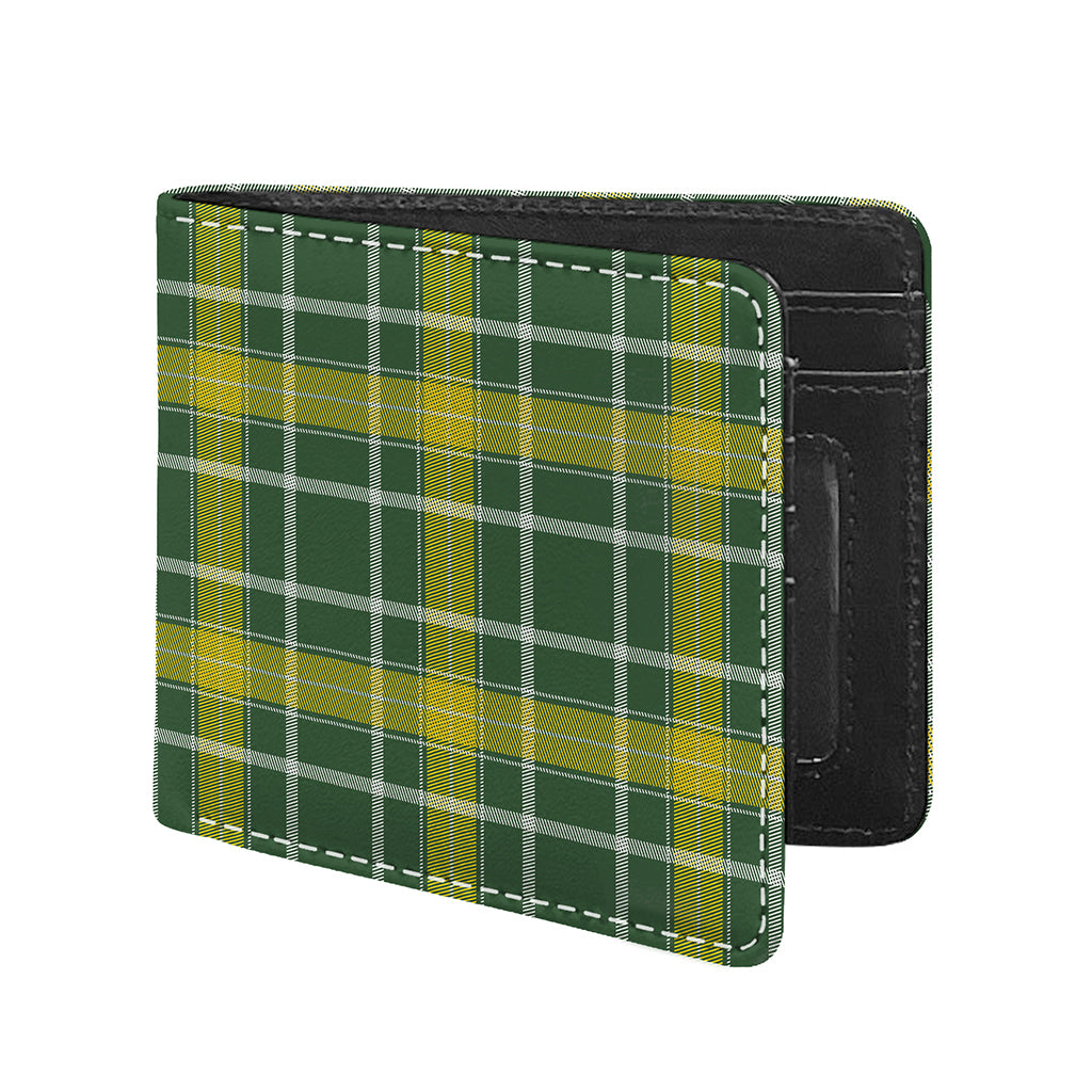 Green And Yellow Stewart Tartan Print Bifold Wallet