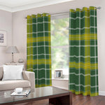 Green And Yellow Stewart Tartan Print Blackout Grommet Curtains
