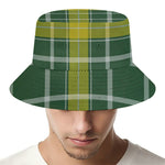 Green And Yellow Stewart Tartan Print Bucket Hat