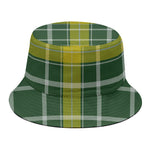Green And Yellow Stewart Tartan Print Bucket Hat