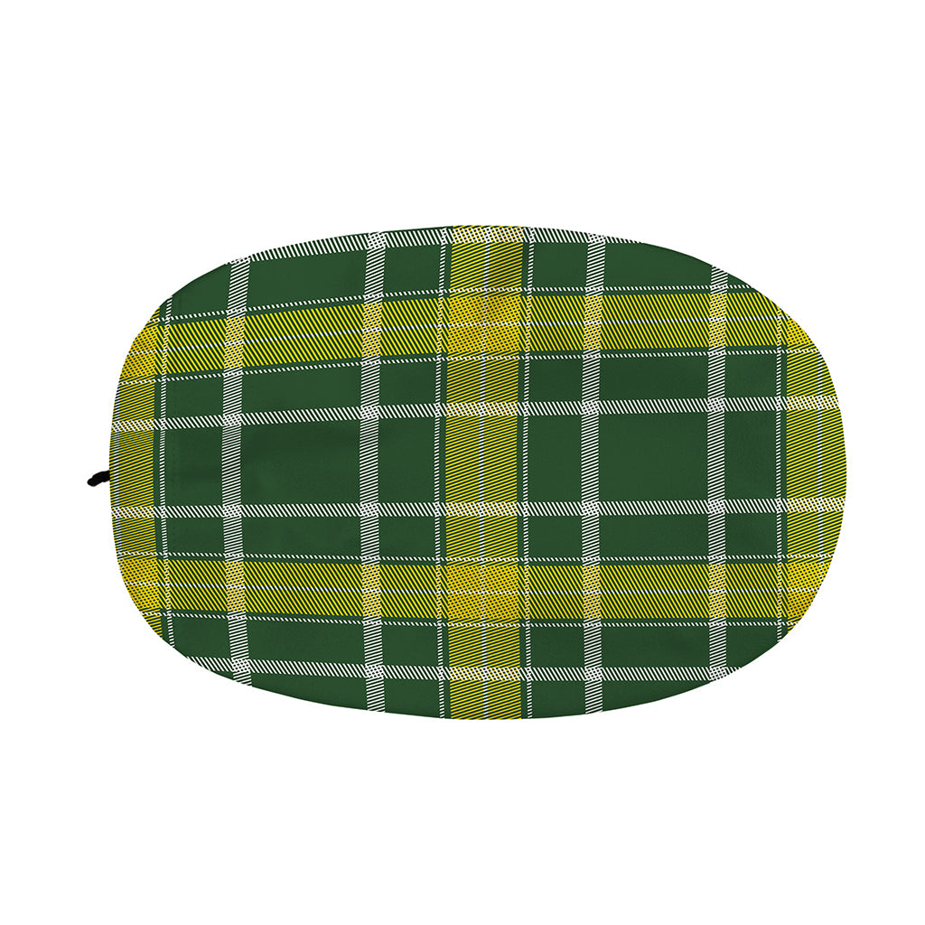 Green And Yellow Stewart Tartan Print Car Side Mirror Covers