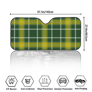 Green And Yellow Stewart Tartan Print Car Windshield Sun Shade