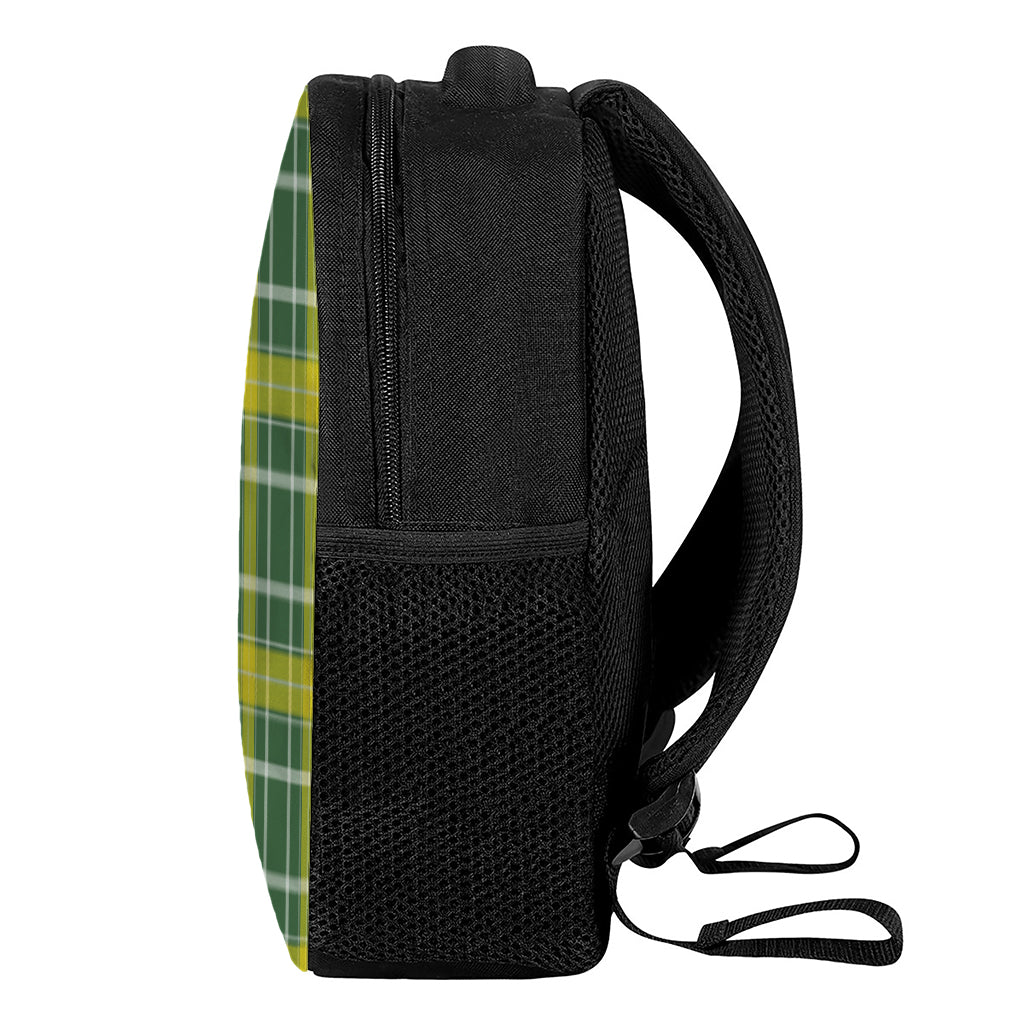 Green And Yellow Stewart Tartan Print Casual Backpack
