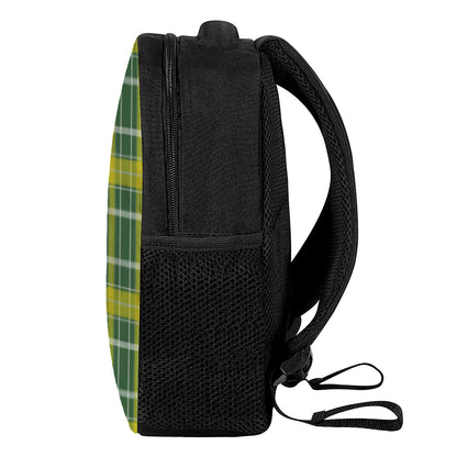 Green And Yellow Stewart Tartan Print Casual Backpack
