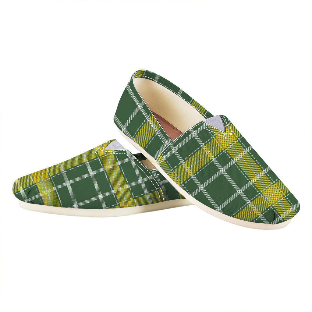 Green And Yellow Stewart Tartan Print Casual Shoes