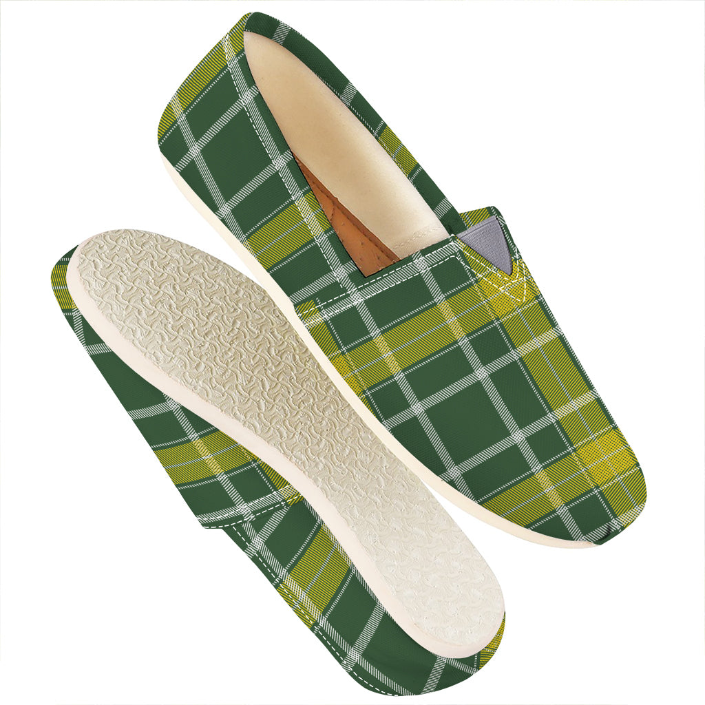 Green And Yellow Stewart Tartan Print Casual Shoes