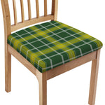 Green And Yellow Stewart Tartan Print Chair Cushion Cover